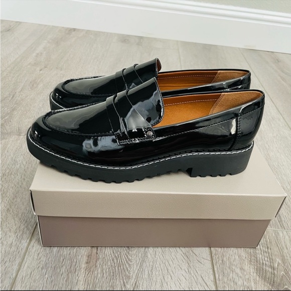NEW Franco Sarto Cassandra Platform Penny Loafer in Black Patent Leather - Picture 4 of 6